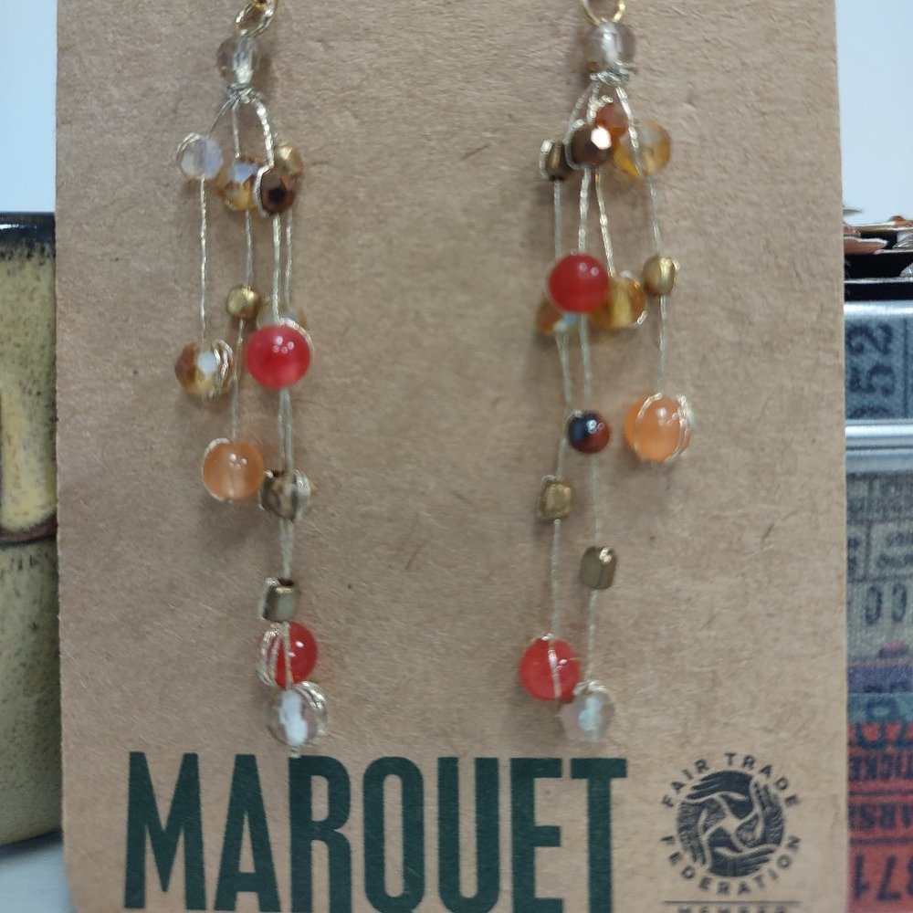 Marquet Akha Thai Silk and Stone earrings